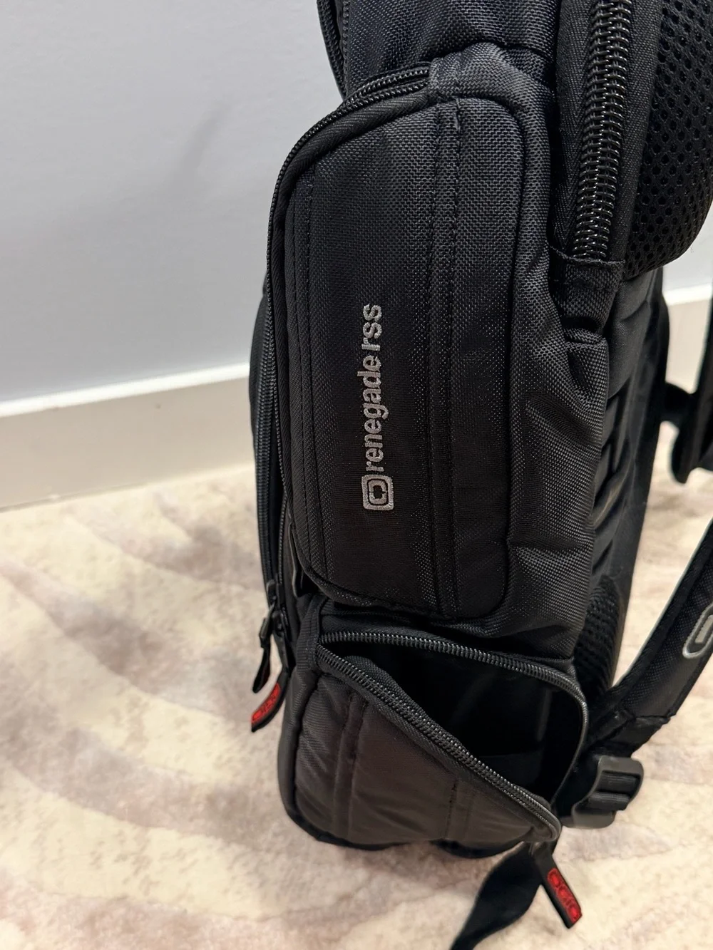 OGIO Black Backpack with Red Zipper Accents